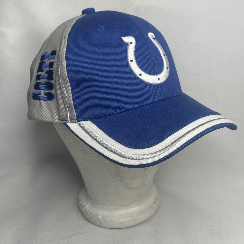 Indianapolis Colts Horseshoe Hat NFL Team Apparel Adjustable Blue Cotton Cap